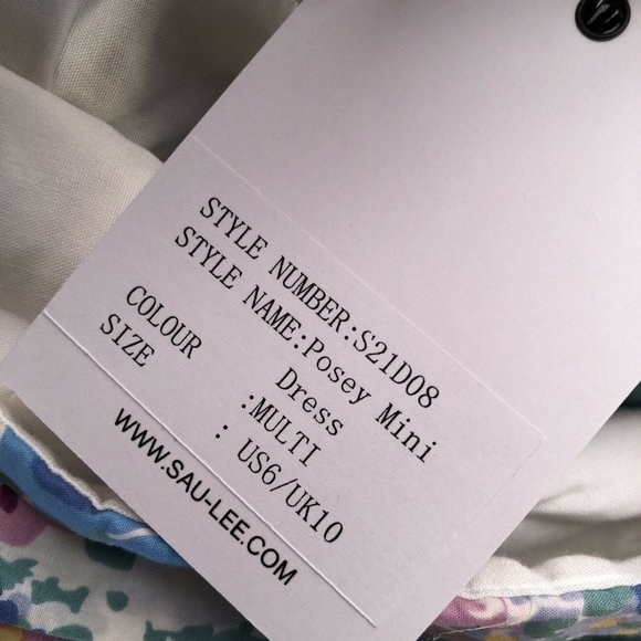 SAU LEE Posey Mini Dress Multi Floral Blue Balloon Sleeve Party 6 NWT $450 - Picture 10 of 10